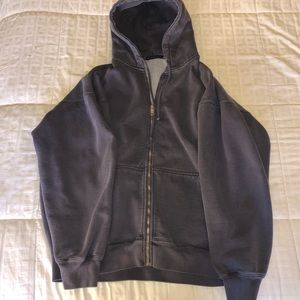 Oversized Blue Brandy Melville Zip-Up Hoodie
